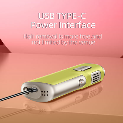 Portable hair removal device powered by USB TYPE-C